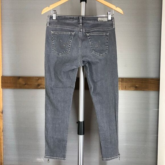 Sz 28- AG ADRIANO GOLDSCHMEID Camila Super Skinny Ankle Side Zipper Gray Jeans - Picture 6 of 8